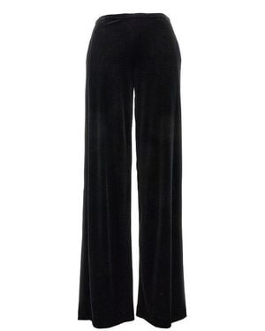 Emporio Armani Stretch Chenille Palazzo Trousers - Black