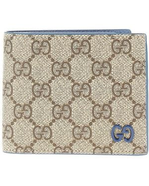 Gucci Portafoglio Bi-Fold Con Dettaglio Gg Smaltato Uomo - Metallizzato