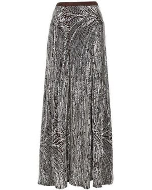 Rabanne Embroidered Long Skirt - Gray