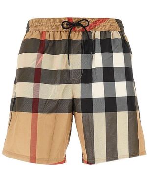 Burberry Check Swimshorts - Natural