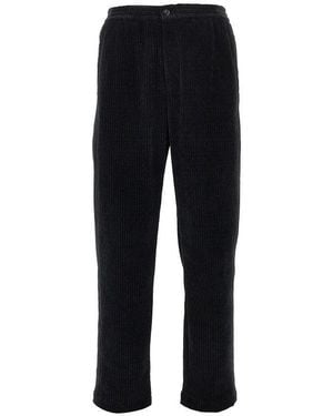 Emporio Armani Ribbed Chenille Trousers - Black
