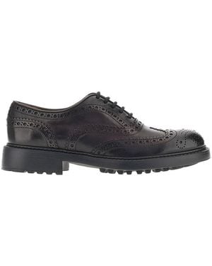 Doucal's Leather Laced Shoes - Black