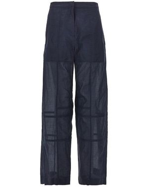 Jil Sander Cotton Organdy Trousers - Blue