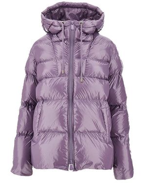 Pinko Glossy Coated Nylon Down Jacket - Purple