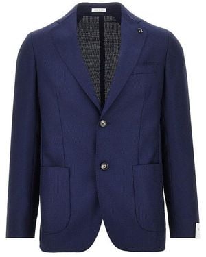 BRERAS Milano 'Venezia' Wool Single-Breasted Jacket - Blue