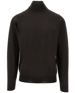 John Smedley Merino Wool Turtleneck Sweater - Black