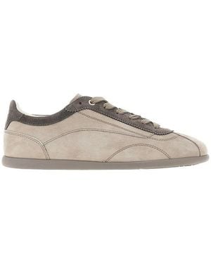 Brunello Cucinelli Nubuck Leather Slim Trainers - Brown
