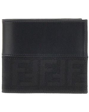 Fendi Ff Jacquard Bi-Fold Wallet - Black