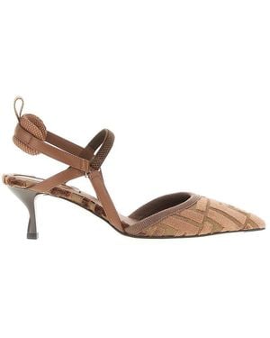 Fendi 'Colibrì Lite' Slingback Court Shoes - Brown