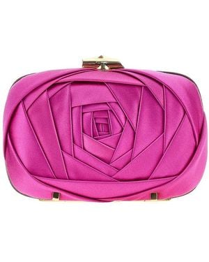 Roger Vivier 'Rose Vivier' Satin Clutch - Pink