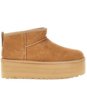 UGG Classic Ultra Mini Platform Ankle Boots - Brown