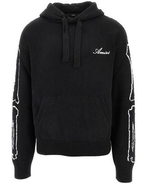 Amiri 'Bones' Knitted Hoodie - Black