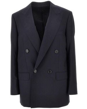 ARMARIUM 'Amedeo' Double-Breasted Wool Jacket - Blue