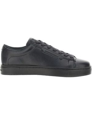 Emporio Armani Travel Essential Leather Trainers - Grey