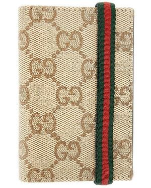 Gucci Coated Gg Canvas Bi-Fold Cardholder - Natural