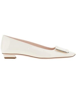 Roger Vivier 'Belle Vivier' Patent Leather Ballerinas - Natural