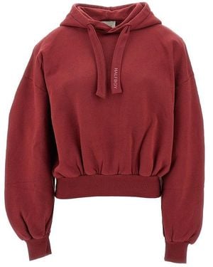 Halfboy Cropped Hoodie With Padded Shoulders - Red