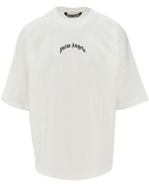 Palm Angels Curved Logo Oversized T-Shirt - White