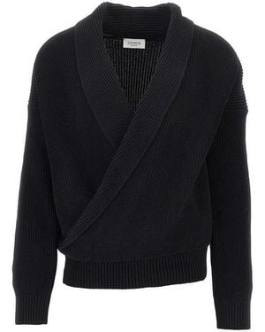 Laneus Cotton Knitted Cardigan - Black