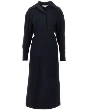 Victoria Beckham Cady Midi Shirt Dress - Blue