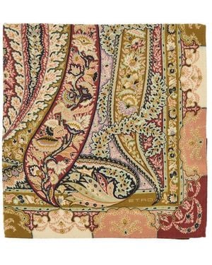 Etro Paisley Silk And Wool Shawl - Metallic