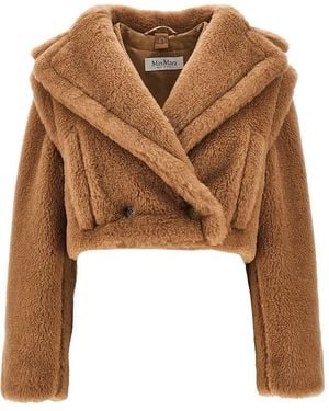 Max Mara Teddy Fabric 2-In-1 Cropped Jacket - Brown