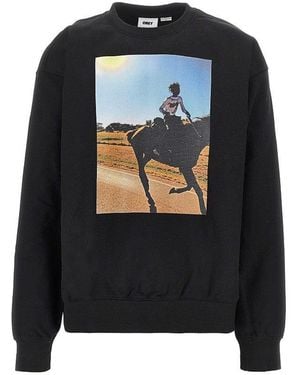 Obey Felpa Con Stampa 'Trial Ride' - Nero