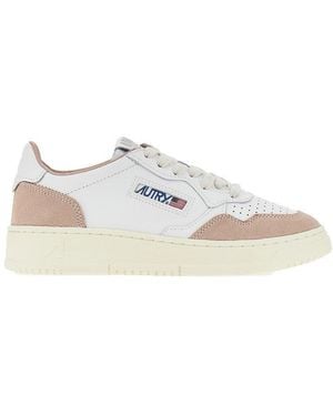Autry Suede And Leather Medalist Low Sneakers - White