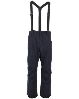 Moncler Denim Effect Wool Ski Pants - Blue