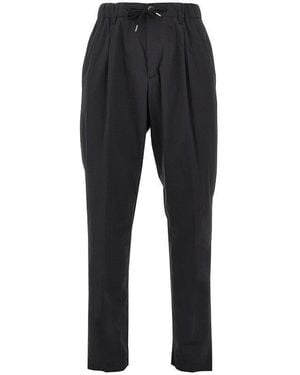 Herno Technical Poplin Pants With Drawstring - Black