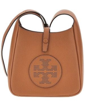 Tory Burch 'Miller Swing' Grained Leather Crossbody Bag - Brown