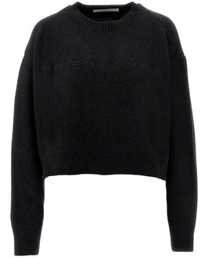 Philosophy Cropped Jumper With Logo Embroidery - Black