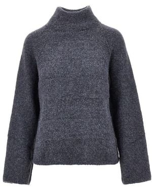 Emporio Armani Ribbed Knitted Sweater - Blue