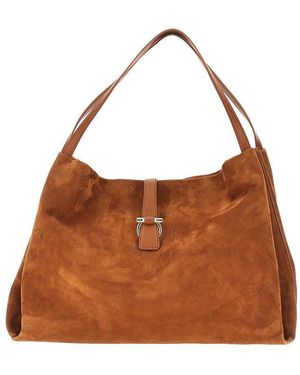 Ferragamo Suede Leather Large Mia' Tote Bag - Brown