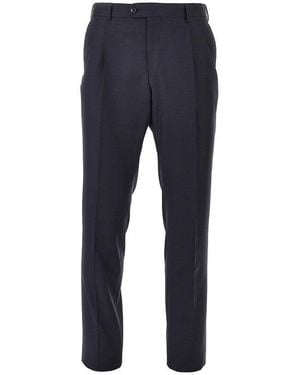 Luigi Bianchi Tailor Fit Wool Trousers With Dart - Blue
