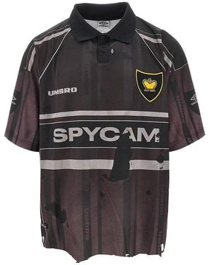 Umbro Distressed Technical Jersey Polo Shirt - Black