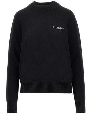Givenchy Cashmere And Wool Sweater With Embroidery - Black