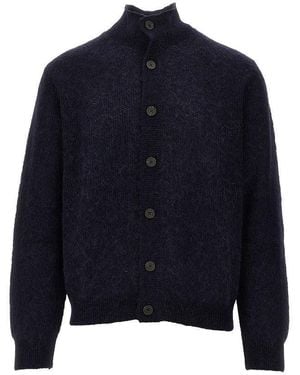 Emporio Armani Alpaca-Blend Cardigan - Blue