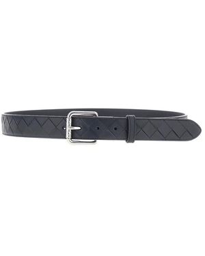 Bottega Veneta Intrecciato Leather Belt - Blue