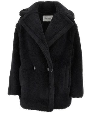 Max Mara Teddy Fabric 'Olga' Short Coat - Black