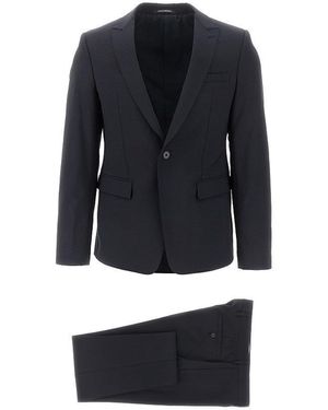 Emporio Armani Stretch Wool David Line Tailored Suit - Blue
