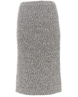 Tory Burch Tweed Midi Skirt - Grey