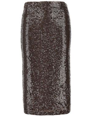 P.A.R.O.S.H. P. A.R. O. H. Sequinned Midi Skirt - Brown