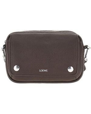 Loewe Leather Small 'Messenger Pebble' Bag - Brown