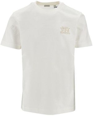 Burberry Logo Embroidery T-Shirt - White