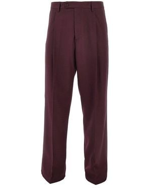 MARSĒM Twill Trousers With Darts - Purple