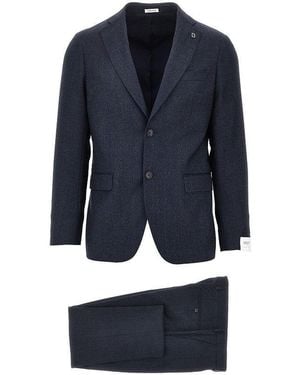BRERAS Milano Single-Breasted Wool Tailored Suit - Blue