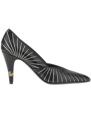 Versace 'Gianni' Nappa Leather Court Shoes 36 - Grey