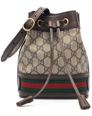 Gucci Mini Borsa A Secchiello Ophidia Donna - Marrone