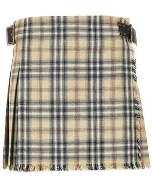Burberry Check Wool Mini Skirt - Multicolour
